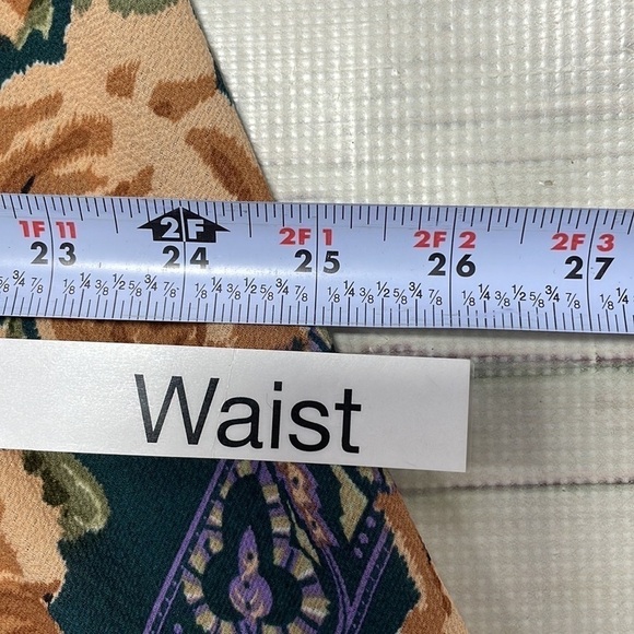 Umgee Dress Floral Cold Shoulder Green Brown Tan Size Small - Picture 9 of 15